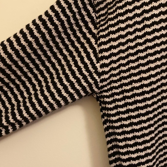 Striped Black and White Women's Sweater - Picture 4 of 10